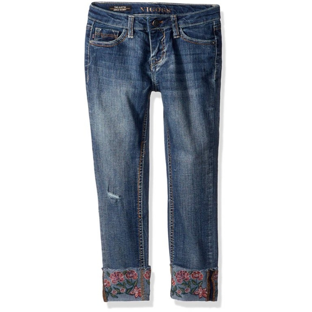 Vigoss The Austin Ankle Skinny Embroidered Jeans